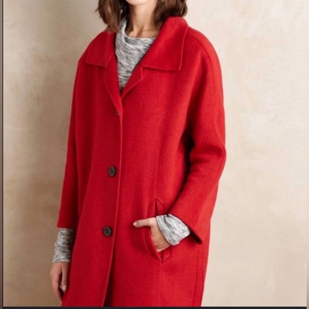 Elevenses Brienne Red Cocoon Coat